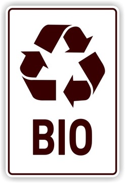 BIO - Naklejka na kosz segregacja śmieci 30x20 cm