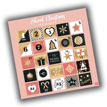 NAKLEJKI ŚWIĄTECZNE ADWENTOWY KALENDARZ 22 10x10 cm