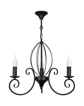 Czarny żyrandol do pokoju elegancka lampa DOMINO 3 żyrandol świecznikowy