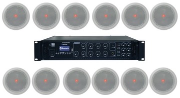 Wzmacniacz + 12 głośników JBL 6 stref 60W gabinet
