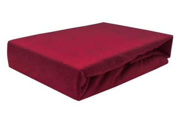 Prześcieradło frotte z gumką 180x200 bordowe