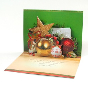 KARNET LAURKA KARTKA Boże Nardzenie PRZESTRZENNA