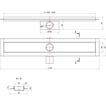 WIPER LINEAR DRAIN SLIM 120 см НИЗКИЙ Mistral