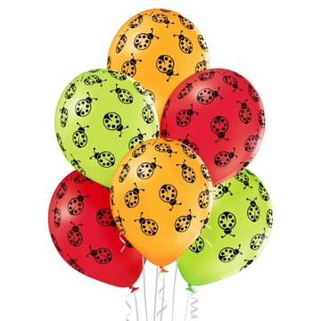 Balony lateksowe Ladybugs biedronka kropki mix 6szt