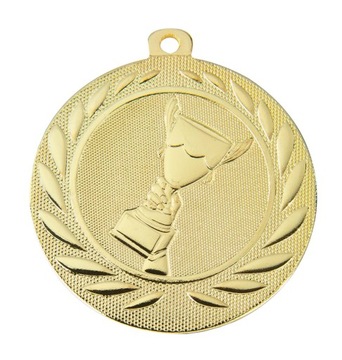 Medal Puchar 50mm + wstążka, złoty,srebrny,brązowy
