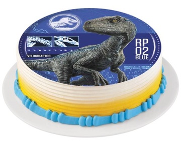 BARDZO GRUBY OPŁATEK NA TORT DINOZAUR DUŻY 20 CM