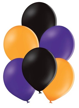 Balony lateksowe Halloween czarne pomarańcz 50szt