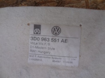 HMOTA OTEPLOVACÍ SEDADLA VW PHAETON