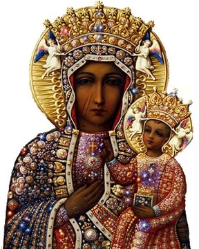 OBRAZ NA PŁÓTNIE MATKA BOSKA Maryja Maria CZĘSTOCHOWSKA 50x70