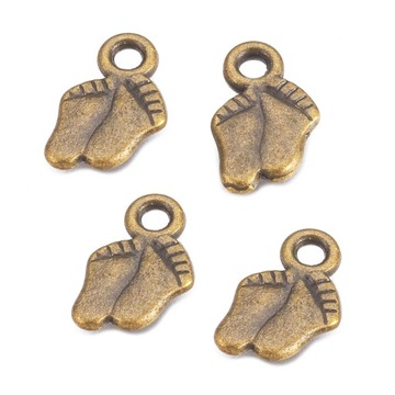 Zawieszka charms metal STOPY stópki 11x8mm 4szt