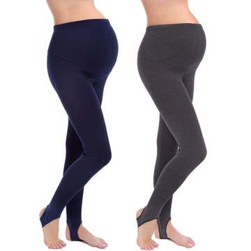 2X LEGGINSY OCIEPLANE CIĄŻA ZAPIĘTKA GETRY PREG-LS