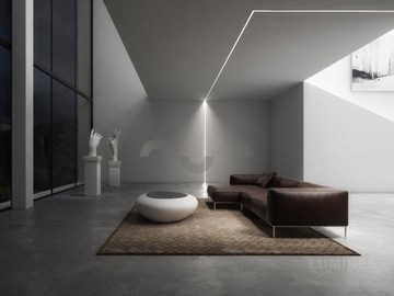 ЗАТИ СВЕТОДИОДНЫЙ АЛЮМИНИЕВЫЙ ПРОФИЛЬ для гипсокартона, СЕРЕБРЯНЫЙ 1М