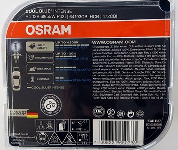 Osram Żarówki H4 Cool Blue Intense XenonLook 4200K