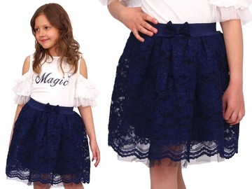ELEGANCKA Spódniczka KORONKA Tiul SZKOŁA 158/164