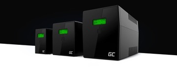 ИБП ИБП 1000 ВА, 600 Вт, ЖК-дисплей + ПРОГРАММА ИБП GREEN CELL GC