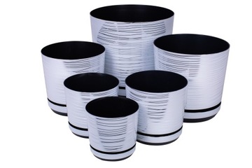 Doniczka DEKOR śr. 21 cm kolor białe paski