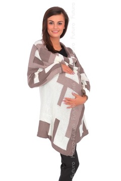 PONCZO ZAPINANE SWETER KARDIGAN ZIMA WZORY MV139