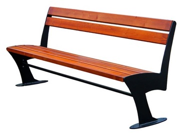 ДЕРЕВЯННАЯ СТАЛЬНАЯ ПАРКОВАЯ СКАМЬЯ СО СПИНКОЙ 180 СМ