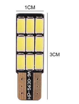 СВЕТОДИОДНАЯ ЛАМПА 9 SMD 5630 W5W T10 CANBUS БЕЛАЯ СТОРОНА