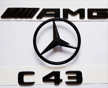 Mercedes C E A CLA GLA C63 Черный значок AMG