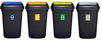 Комплект контейнеров для сортировки мусора 4х90л + МЕШКИ