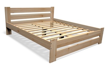 ŁÓŻKO DREWNIANE sosnowe WYSOKIE 120x200 + STELAŻ