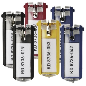 Zawieszki do kluczy Durable, Key Clip, 6 sztuk, żó