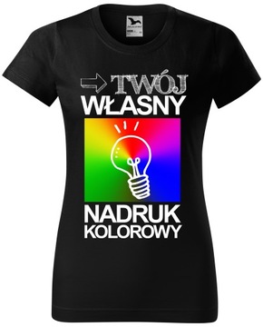 KOSZULKA Z WŁASNYM NADRUKIEM TEKSTEM GRAFIKĄ r. L