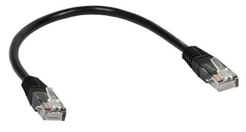 Kabel LAN Patchcord UTP 0.25m kat. 5e RJ45 czarny