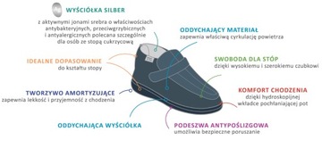 Buty obuwie ZDROWOTNE ze srebrem OBRZĘKI 44