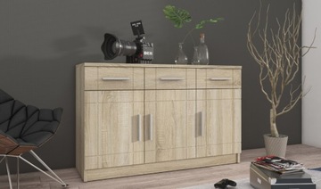 Komoda Paris 103 cm dąb sonoma 3 szuflady 3 drzwi