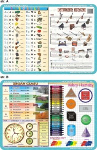 Podkładka edukacyjna 40x30 zegar alfabet