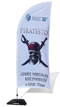 Пляжный флаг с намоточной мачтой 380x90см, qr парус