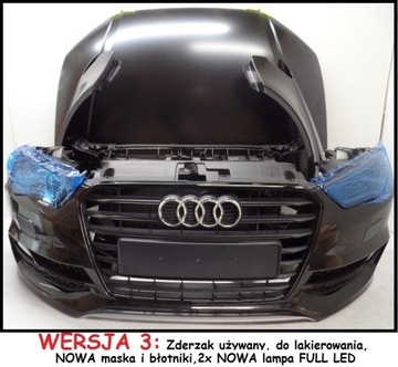 AUDI A3 СЕДАН КАПОТА БАМПЕР ФОНАРЬ S-LINE В КОМПЛЕКТЕ ПЕРЕДНЯЯ ЧАСТЬ