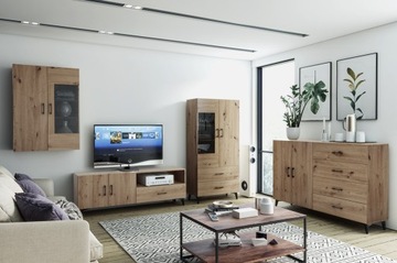 ABS-8 КОМОД КОМОДНЫЙ, дуб ремесленный, 80 см, скандинавский