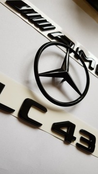 Mercedes C E A CLA GLA C63 Черный значок AMG