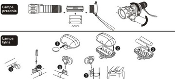 Велосипедные фонари ПЕРЕДНИЙ и ЗАДНИЙ велосипедный фонарь 68425