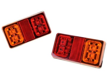 LAMPY TYLNE LEDOWE 12-24V DO PRZYCZEPEK NACZEP KOMPLET PARA LED 3 FUNKCJE
