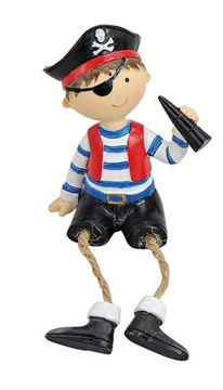 Siedząca figurka pirata z polirezynu, dekoracja W1