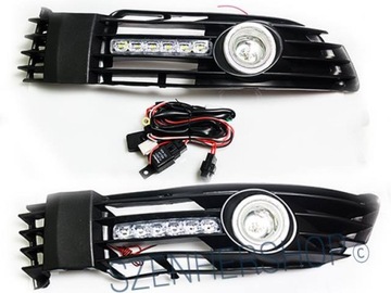 VW PASSAT B5 FL ГАЛОГЕННЫЕ + ЛЕНТЫ ДНЕВНОГО СВЕТА В РЕШЕТКЕ БАМПЕРА