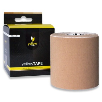 Taśma do kinesiotapingu yellowTAPE 7,5 cm x 5 m beżowa
