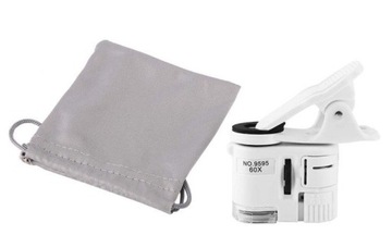 Лупа, микроскоп для телефона, 60-кратный зум, УФ-светодиоды