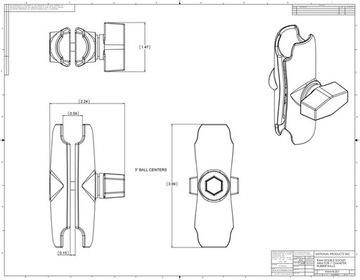 RAM Крепление для кронштейна длиной 6 см с гнездами для головок B 1