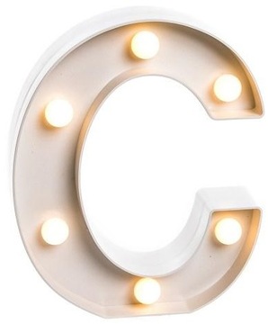 Świecąca Litera LED C Lampka Dekoracja 22,5 cm