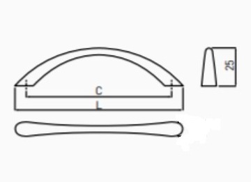 Металлическая мебельная ручка кухня Brass return 96