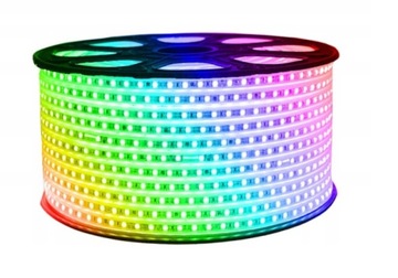 MOCNA TAŚMA LED RGB 5050 230V KOLOROWA MULTI