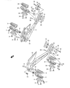 ПОДНОГКА ДЛЯ ПАССАЖИРА SUZUKI GSR BANDIT РЕЗИНОВАЯ ПОДНОГКА