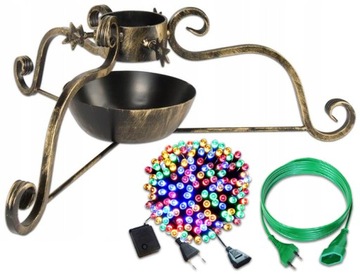 НАБОР ПОДСТАВКИ ДЛЯ РОЖДЕСТВЕНСКОЙ ЕЛКИ ИЗ 9 ШТ., 100+ СВЕТОДИОДНЫХ КАБЕЛЬНЫХ СВЕТИЛЬНИКОВ