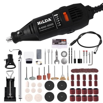 MINI SZLIFIERKA WIERTARKA HILDA 130W + 96 ELEMENTY