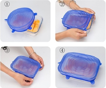 СИЛИКОНОВЫЕ КРЫШКИ ДЛЯ ПОСУДЫ, 6 ШТ.